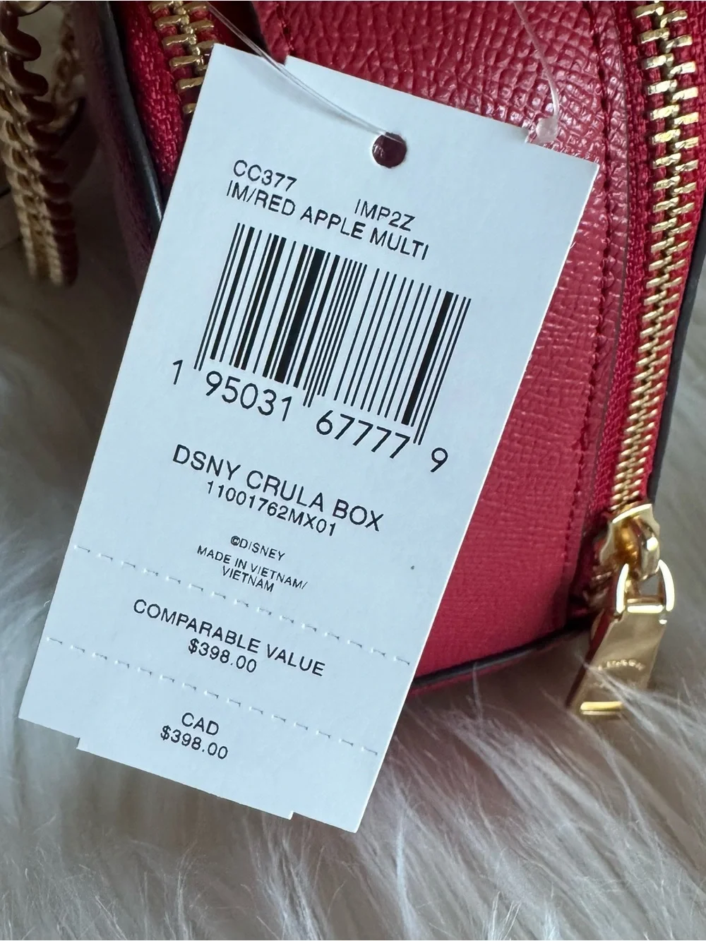 2022 Coach Disney x CoachBox Crossbody Cruella Motif leather Red Apple Multi Bag